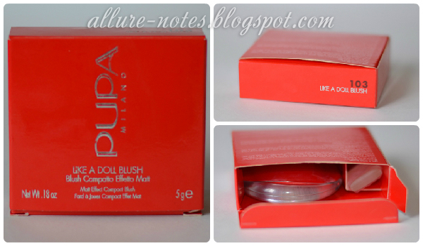 Матовые румяна Pupa like a doll blush 103 Candy pink - Allure Notes