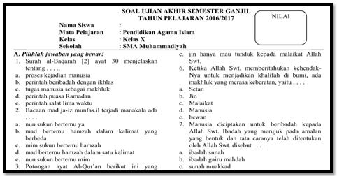 Hot Pola Soal Uraian Bebas Pai Tempat Belajar Mudah