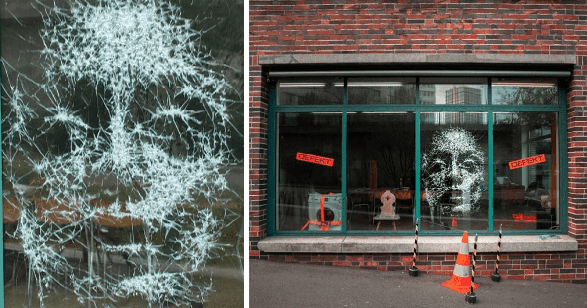 Artist Created A Stunning Portrait By Smashing Glass Artist Created A Stunning Portrait By Smashing Glass
