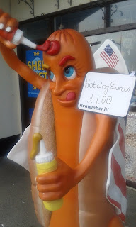 A Hot Dog mascot in Bridlington