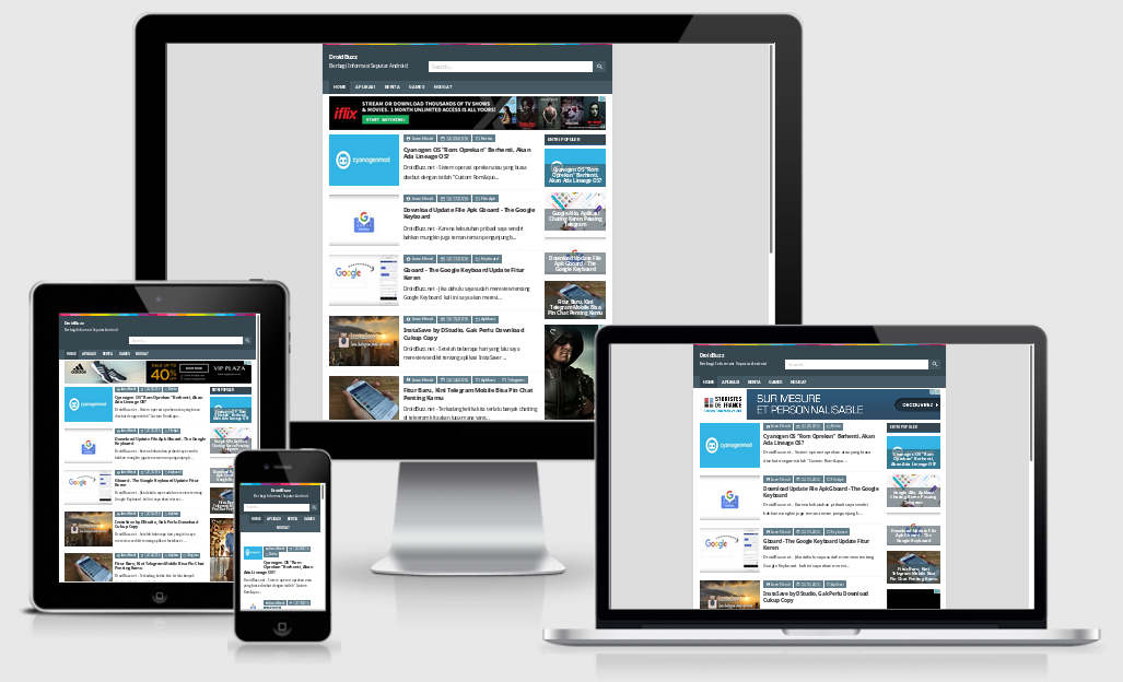 DroidBuzz Responsive AMP HTML Blogger Template Gratis