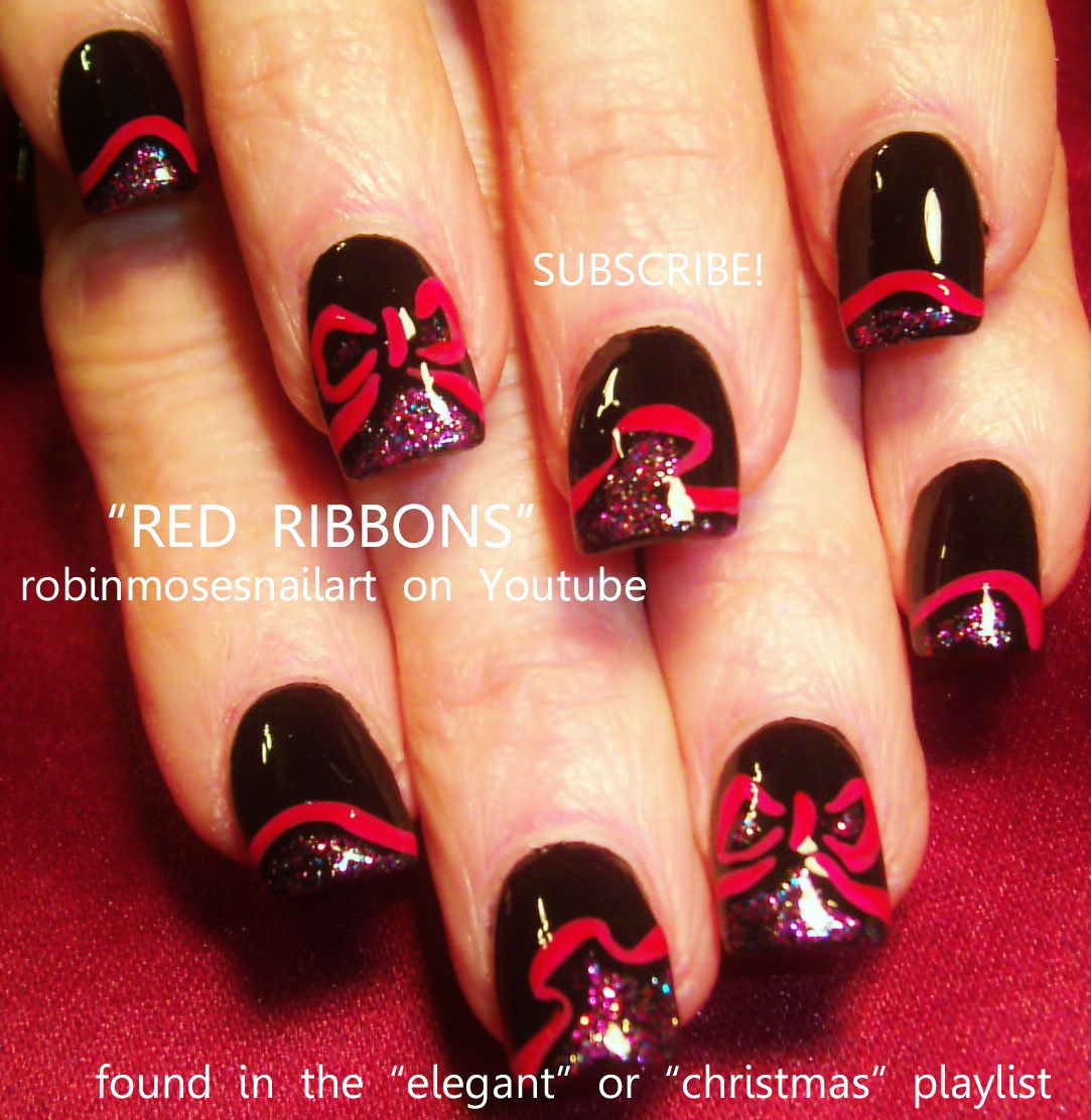 Christmas Bow Nail Art