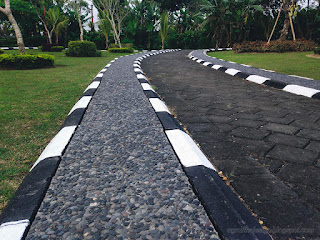 Clean Pedestrian Pathway Scenery In The Parking Lot At Badung, Bali, Indonesia