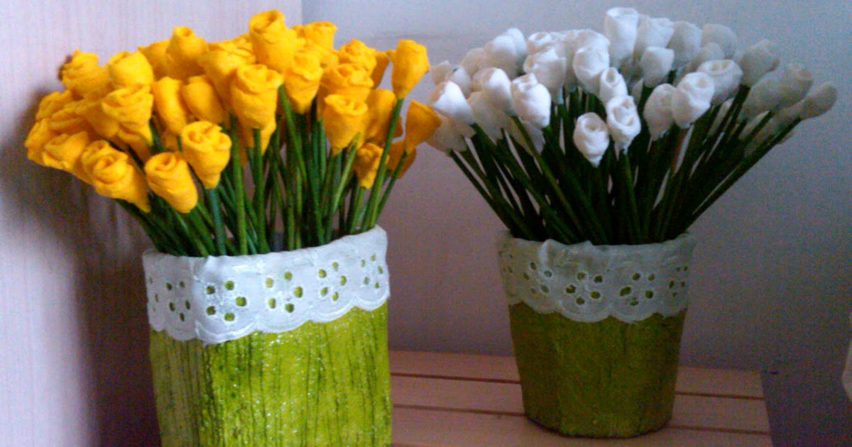 berbagi gagasan Vas Bunga Limbah Kertas  Kerajinan  