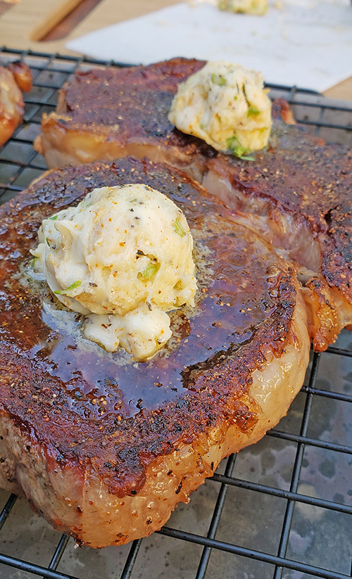 Ribeye Steaks with Cajun Butter