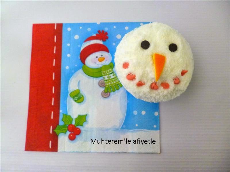 snowman cupcake