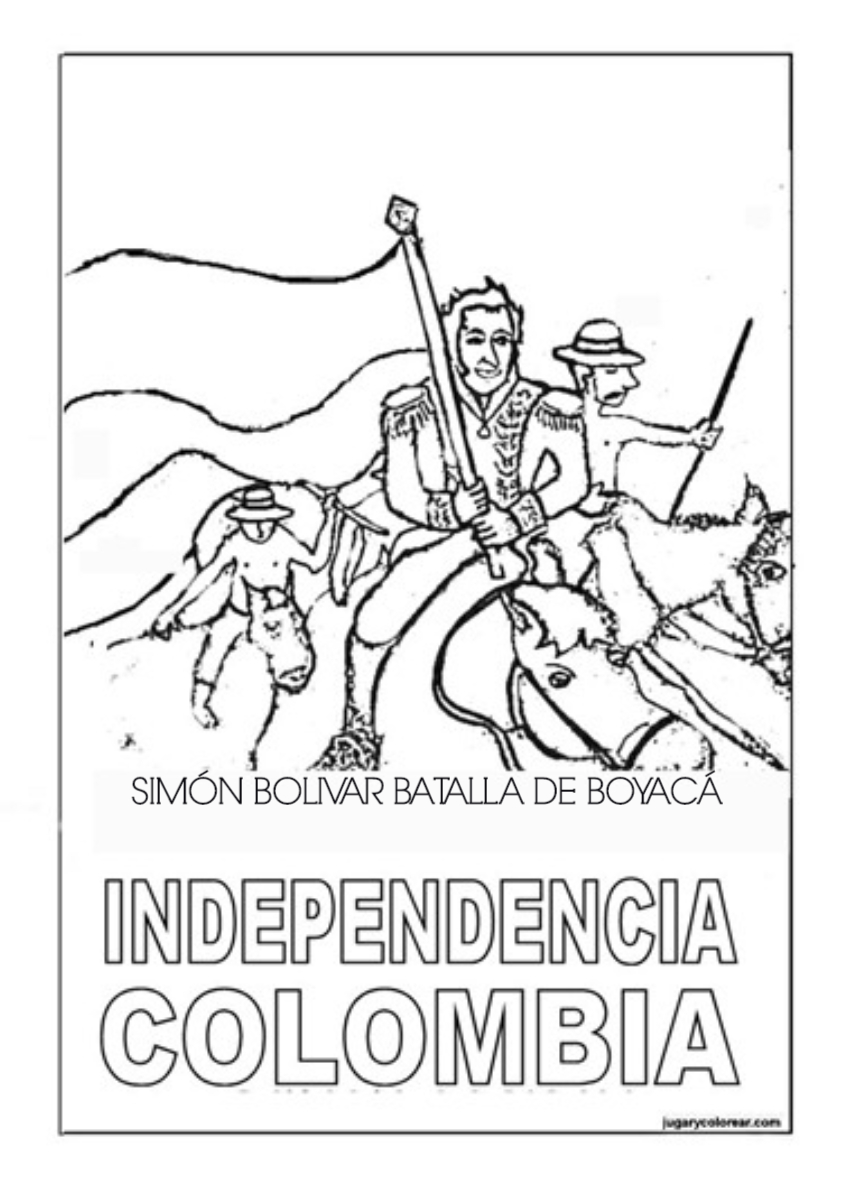 Colorear dibujos Batalla de Boyacá, Colombia - Jugar y Colorear