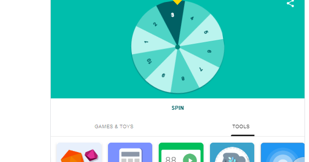 Google spinner feature, Google