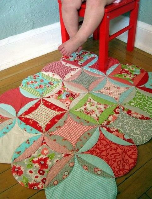 коврик из лоскутков  Mat patchwork