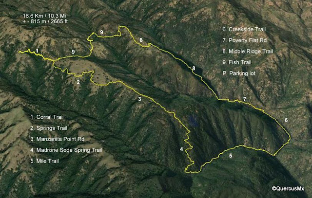 Mapa Henry W Coe - China Hole Loop
