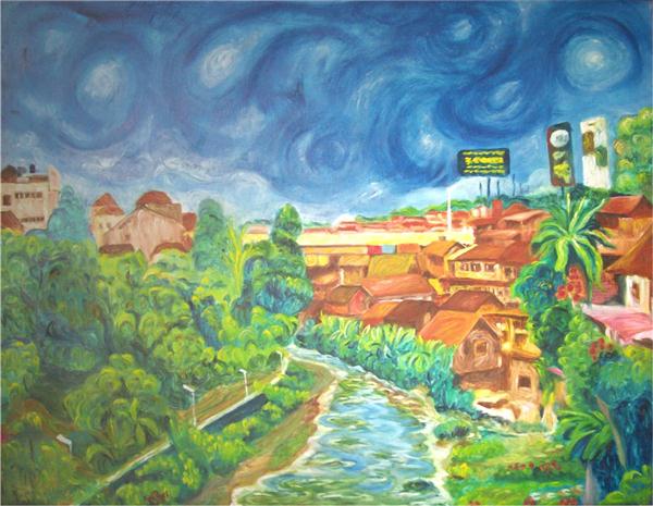 The Art Painting of the Flooded Area on the Banks of Code River