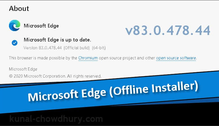 Download the latest and stable Microsoft Edge offline installer version 83.0.478.44