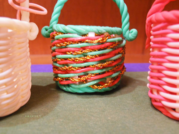 porcelana fria souvenirs tejido canastas