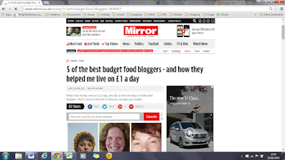 My Mirror Online article: 5 of the best budget food bloggers