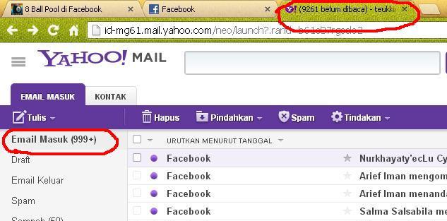 mengendalikan email facebook supaya tidak menumpuk di kotak masuk yahoo