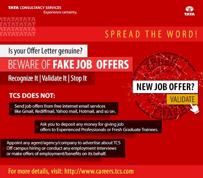 HOW TO IDENTIFY TCS FAKE OFFER LETTER