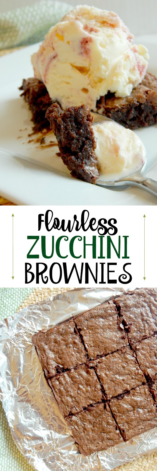 Flourless Zucchini Brownies....these gluten-free, super easy, brownies from scrach will be a hit!  Rich, fudgy and no one will notice the vegetable tucked inside! (sweetandsavoryfood.com)