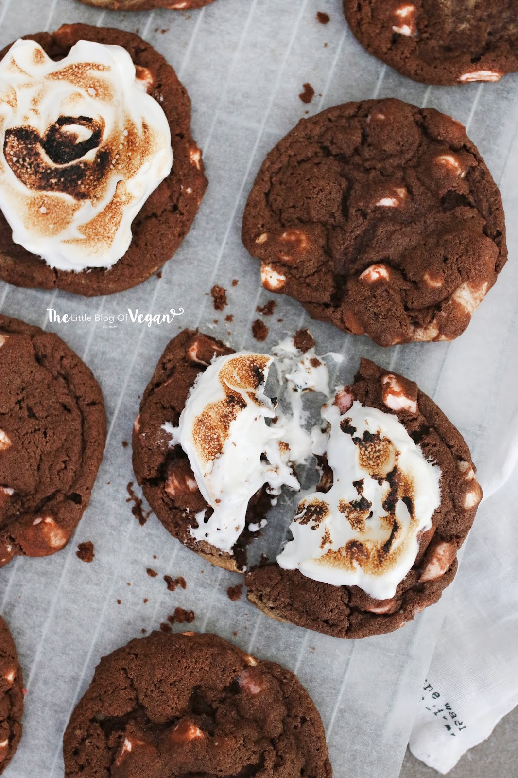 Chocolate marshmallow filled cookies recipe Ft DeDietrich The Little Blog Of Vegan