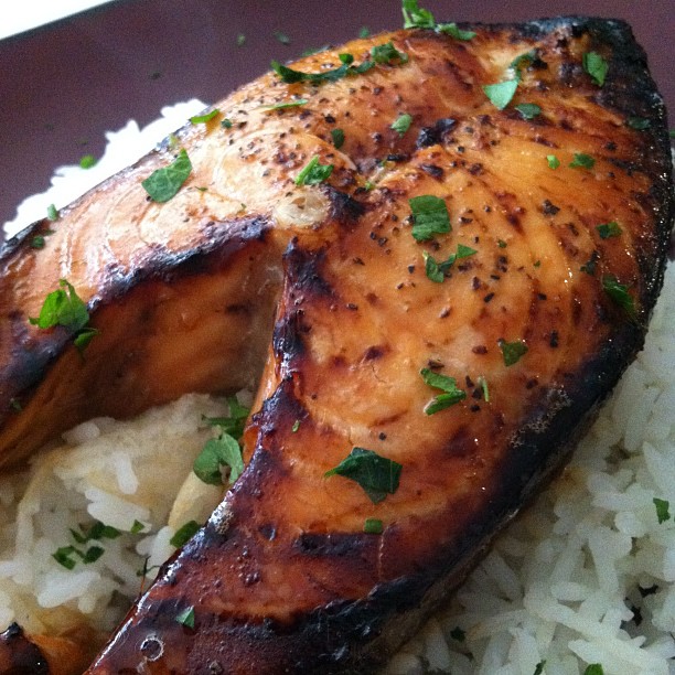 Laurie's Cravings Broiled Tamari Ginger Salmon Steaks