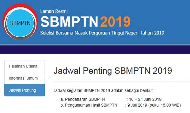 Pengumuman SNMPTN 23 Maret 2019,  Pendaftaran SBMPTN Dimulai 10 Juni 2019