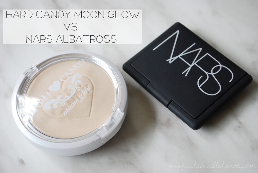 bbloggers, bbloggersca, hard candy, moon glow, luminizing, nars, albatross, highlighters, dupe, swatch, comparison, gold, luminizer, highlighter