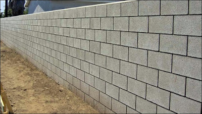 muro de blocos de concreto