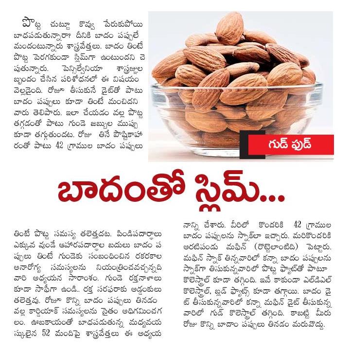 BE SLIM WITH EATING BADAM DAILY AND REGULARLY SLIM