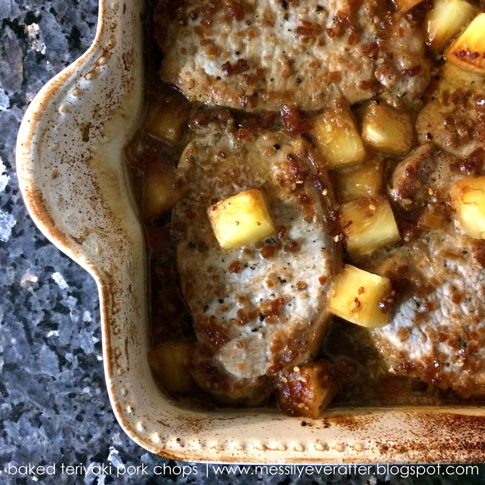 messily ever after recipe baked teriyaki pork chops