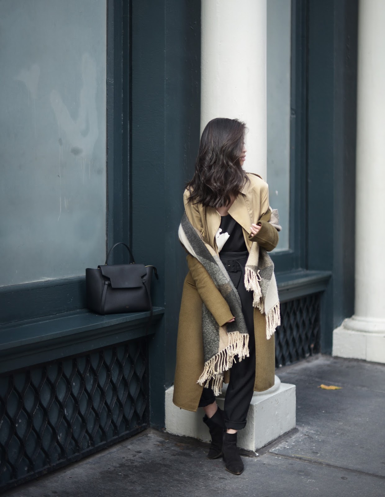 FOREVERVANNY Olive Wool Coat Trench Coat Layers Style
