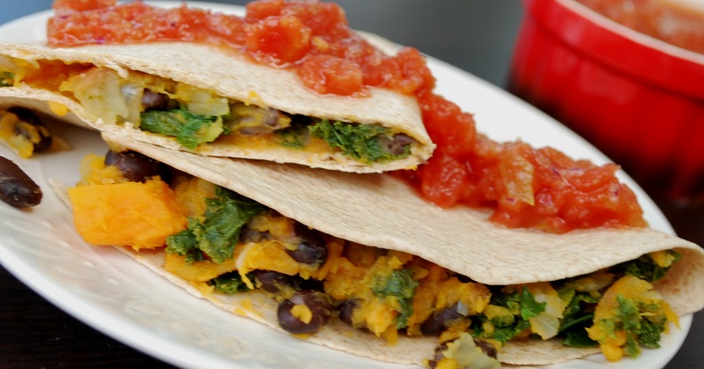 Hearty Helpings Sweet Potato, Black Bean & Kale Quesadillas with Easy