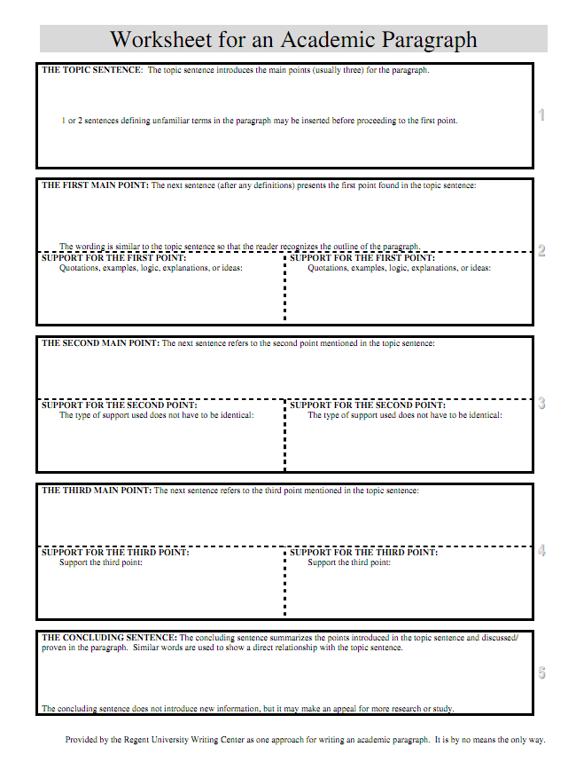 paragraph-structure-worksheets