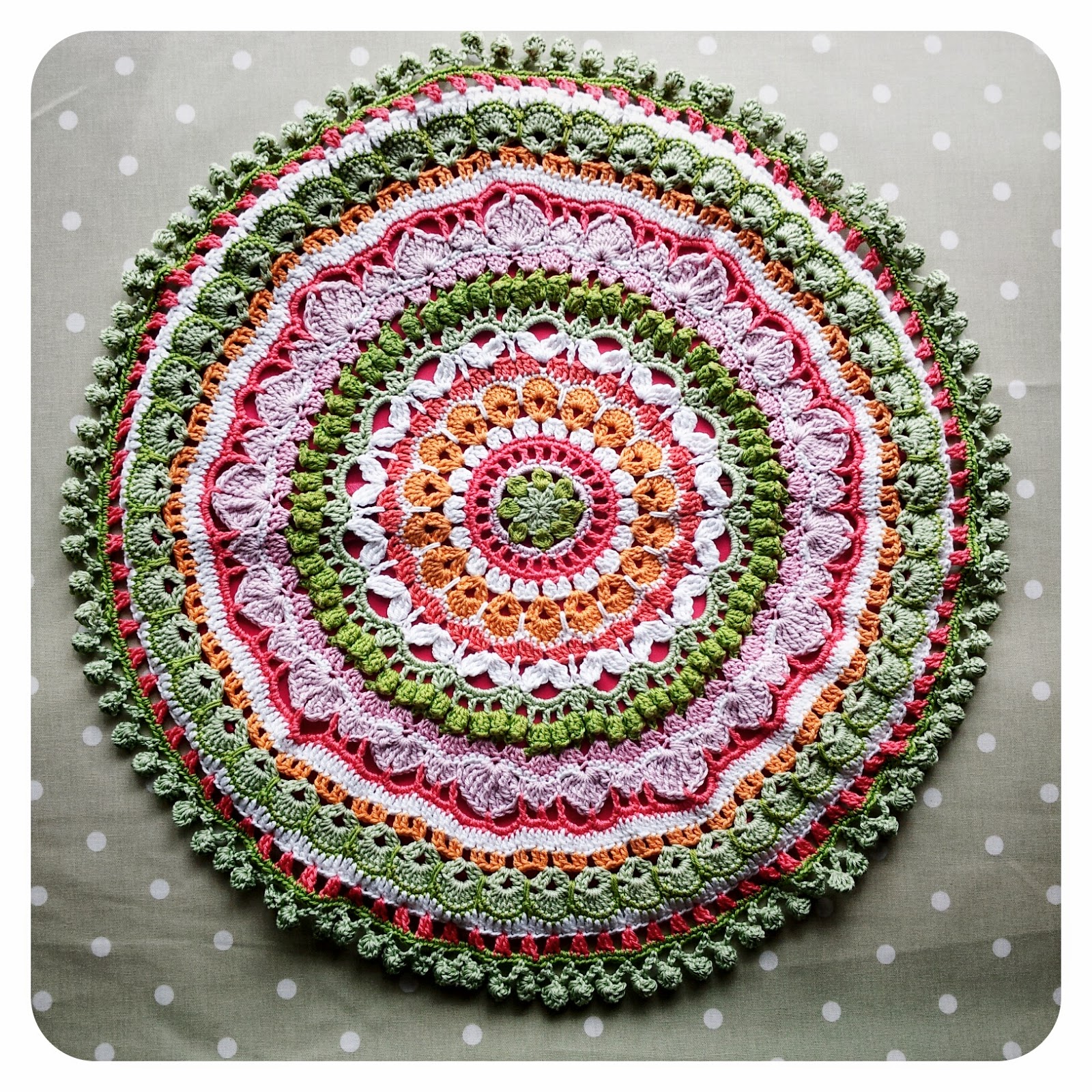 Crochet Tea Party A Round Cushion Cover