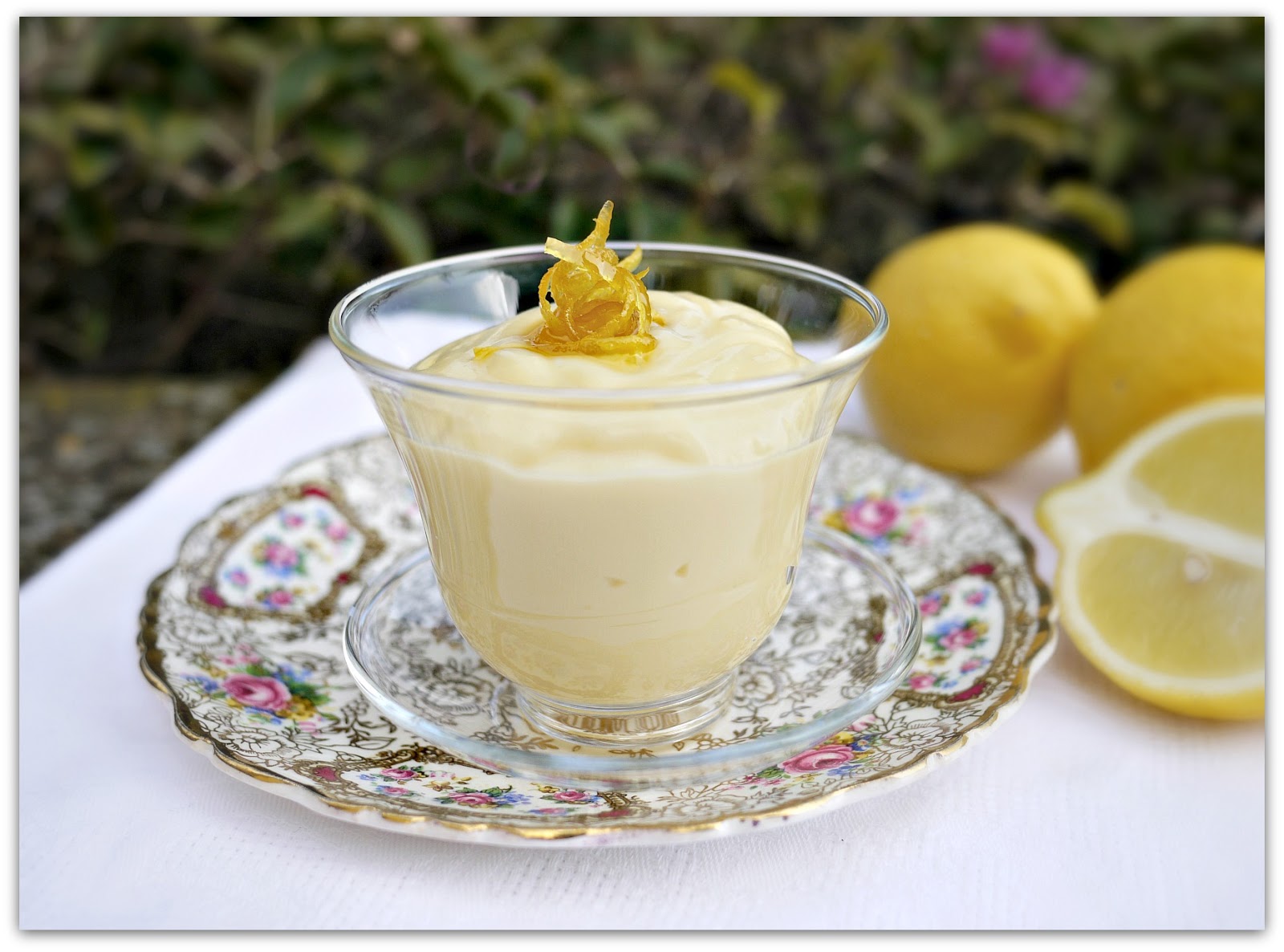 gustia Lemon Pudding with Fresh Almond Milk