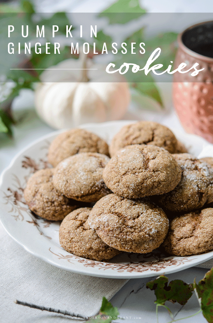 A quick and easy recipe for a delicious fall cookie - Pumpkin Ginger Molasses Cookies