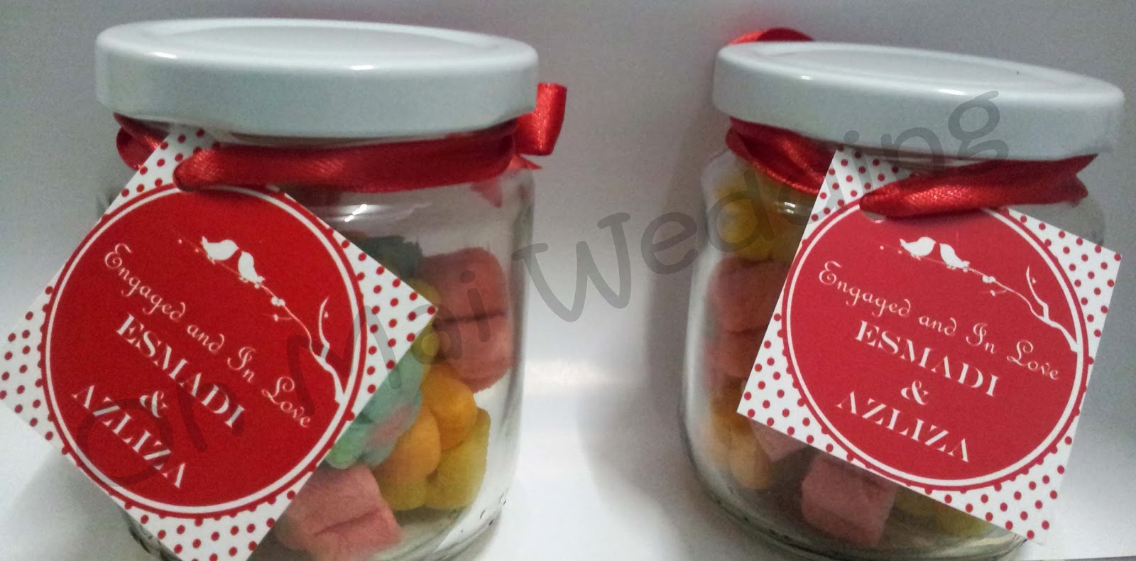 Oh Mai Wedding - Door gift Sticker Kahwin Bunting Button Badge