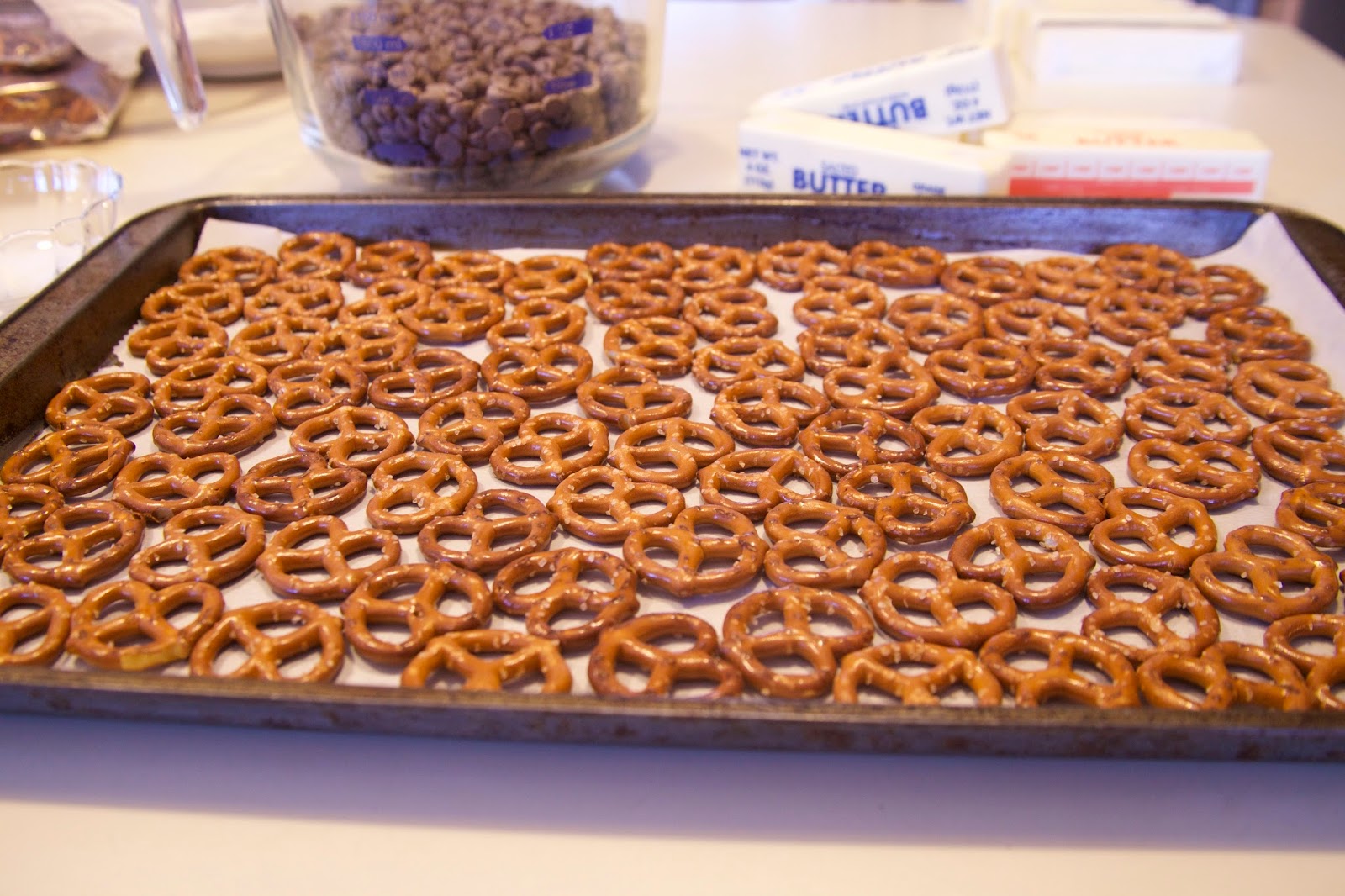 Salted Chocolate Toffee Pretzel Bark