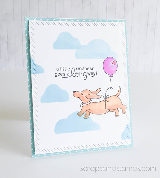  Dachshund with Balloon Card by Nicole Picadura | Delightful Doxies Stamp set by Newton's Nook Designs
