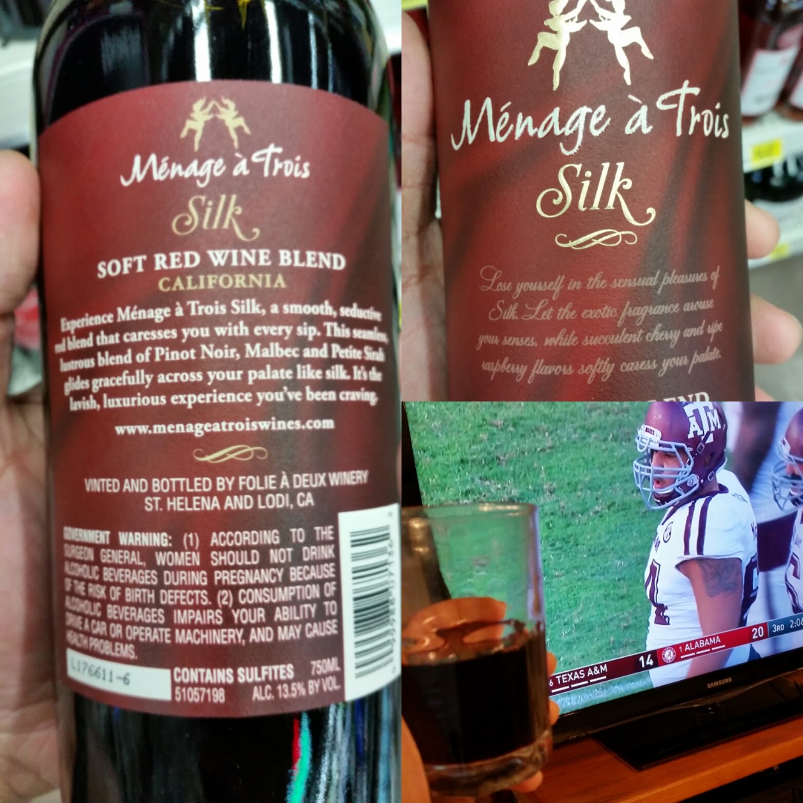 The Winos' Wine Guide Menage a Trois Silk Soft Red Wine Blend