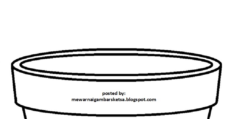gambar mewarnai pot bunga 