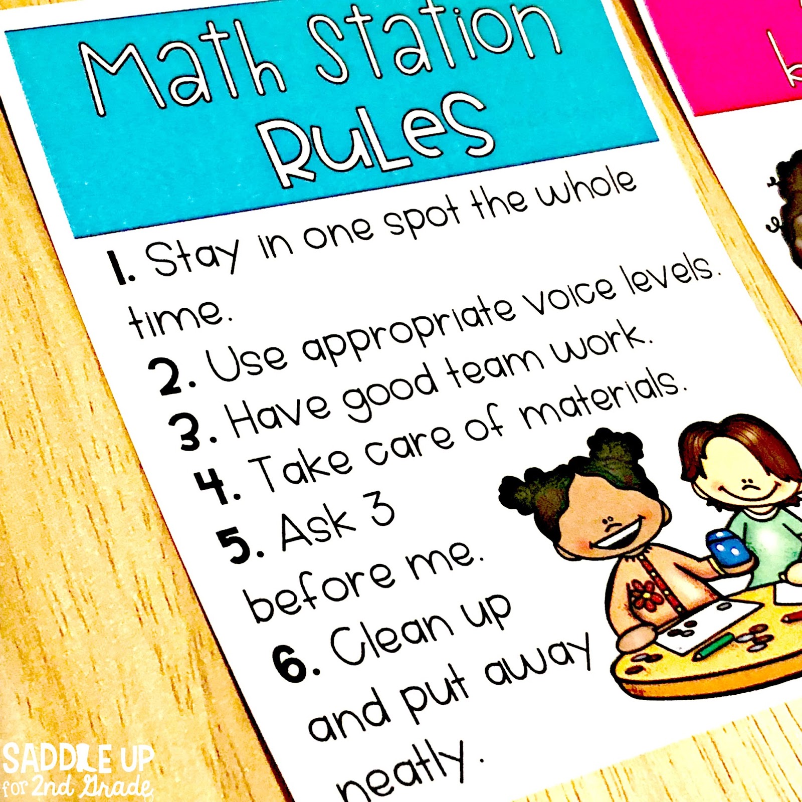 Free guided math rules poster