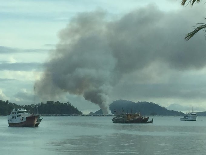 Kebakaran 50 buah rumah di Kampung Pondo Pulau Gaya