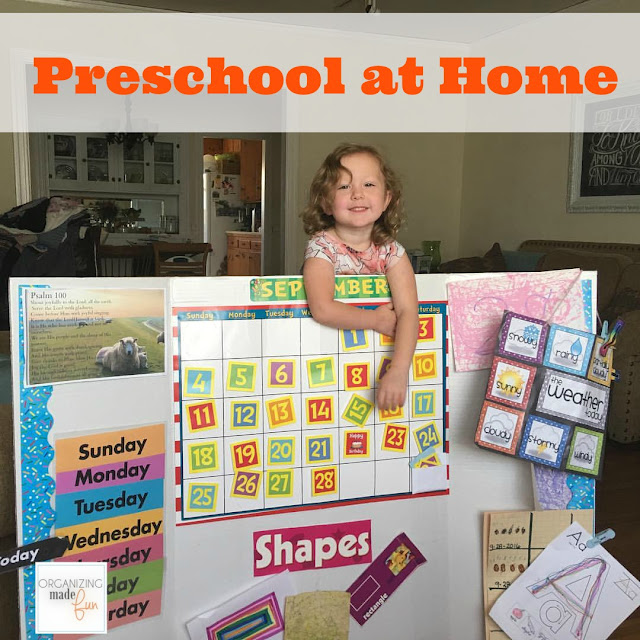 How to have preschool at home and get organized :: OrganizingMadeFun.com How to have preschool at home and get organized :: OrganizingMadeFun.com