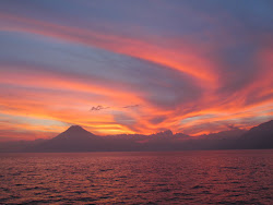 Sunset over Volcan San Pedro, Lago Atitlan