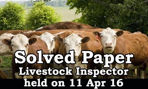 Kerala PSC - Solved Paper Livestock Inspector Grade II held on 11 Apr 2016