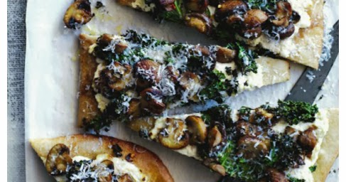 Kale, Mushroom & Roasted Garlic | Whole Wheat Pizza Recipe | Easy ...