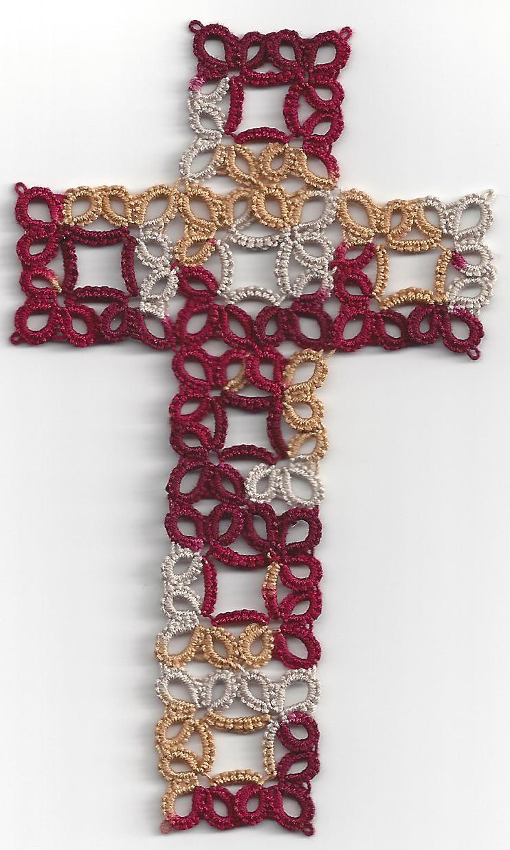 Tatting Lace in Grace 4 Crosses done