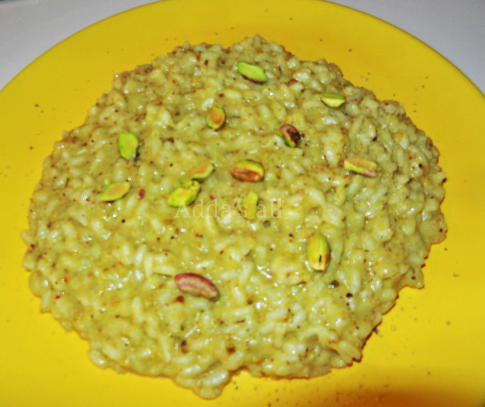 Adda's All Risotto al pesto di Pistacchi