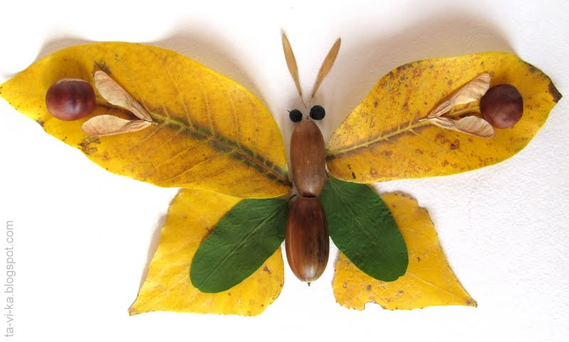 Бабочка Из Листьев Фото