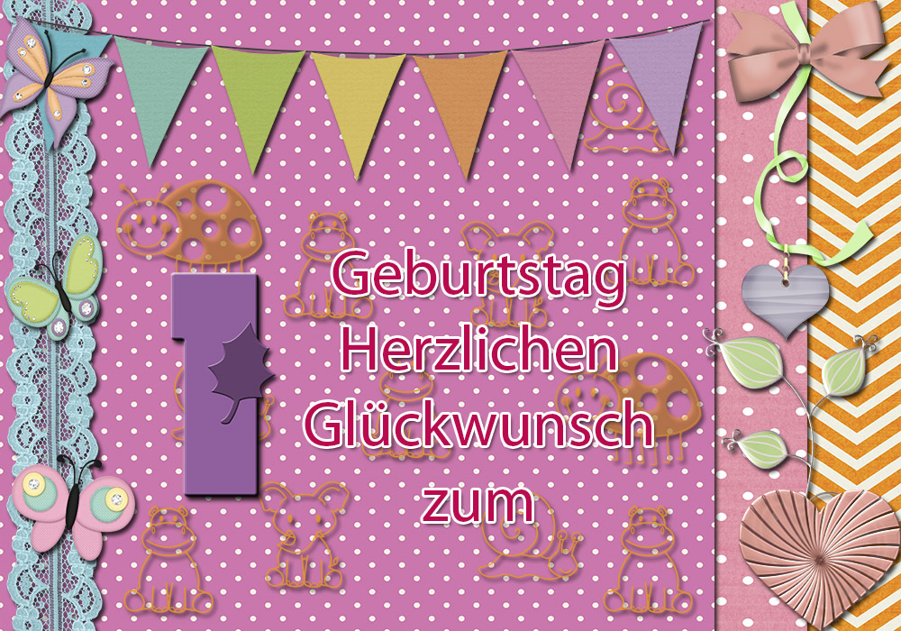 Alles Gute zum Geburtstag Herzlichen Glückwunsch zum 1. Geburtstag Mädchen