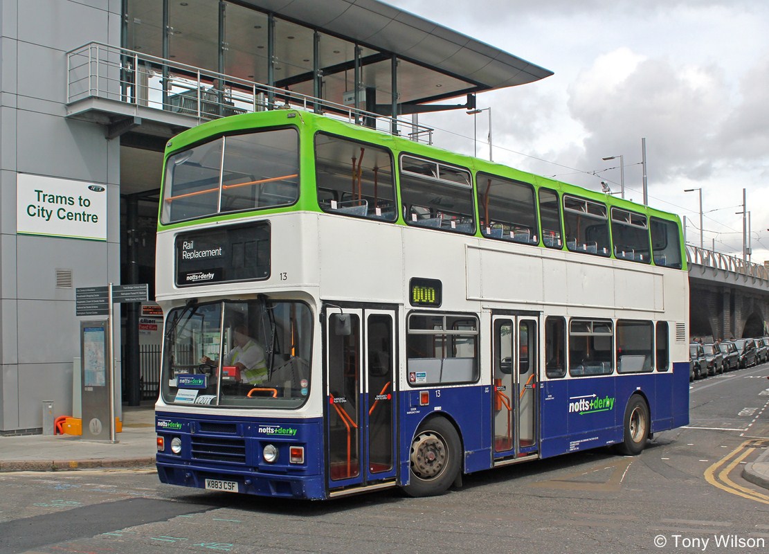 Nottingham City Transport Leyland Atlantean AN68A, (fleet number 666) with experimental